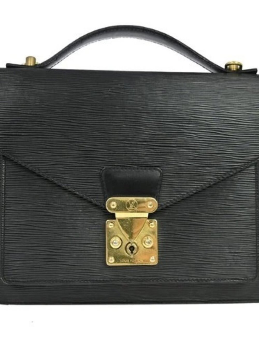 Best06 LOUIS VUITTON MONCEAU 28 HANDBAG SATCHEL BLACK EPI M52122 SR1012 YQ09263